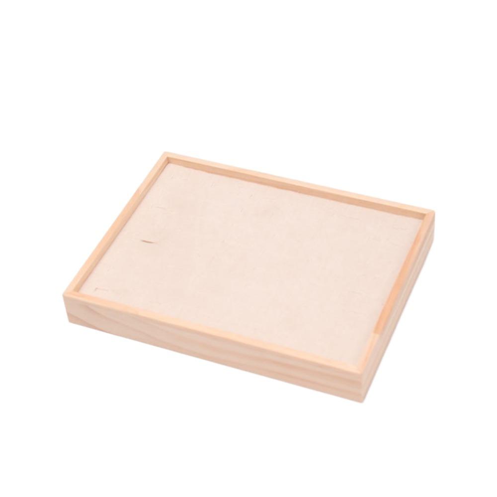 48 Grids Earrings Display Tray Velvet Ring Earring Holder Simple Wood Rings Tray  Home