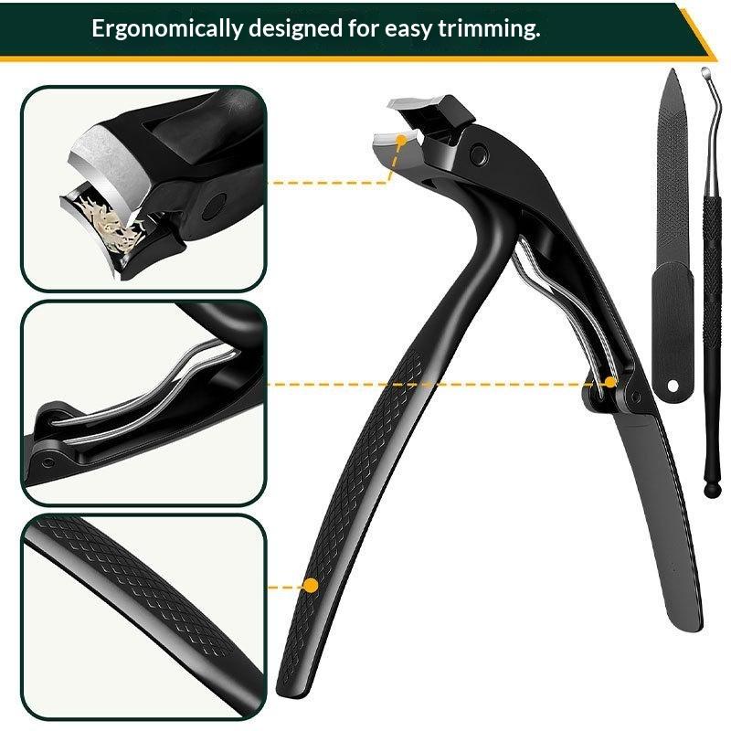 Large And Thick Hard Nail Clippers Adult-Specific Anti-Splash Nail Clippers Widened Blade Design Easily Trim Gray Nails