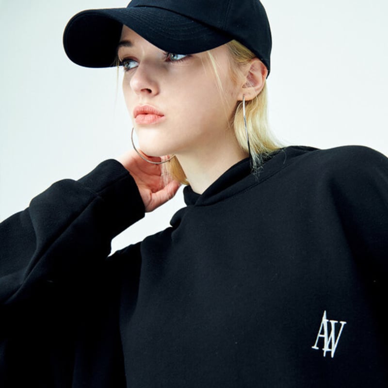ATTENTIONROW FOR WOMEN 22FW01WY03 Initial Logo Embroidered Ball Cap (Black)