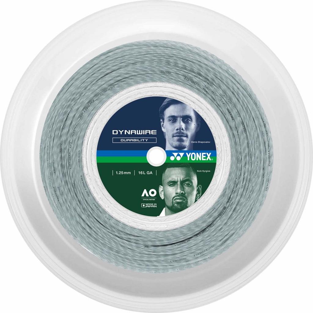 YONEX Tennis String Gut Dynawire 125 200m TDW125R2 White/Silver (284) 1.25mm