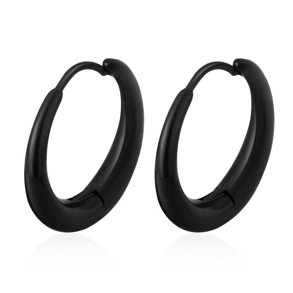 Direct Supply Round Stainless Steel Ear Buckle Women's Versatile Simple Plated 18K Earrings Geometric Trend Earrings