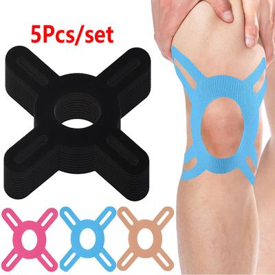 5 Stück Vorgeschnittenes Kinesiologie-Tape für Knie – Elastische Knieunterstützung & Stabilität, Schmerzlinderung – Wasserdicht, Atmungsaktiv