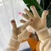 Korean Warm Gloves Knit Touchscreen Winter Gloves Women Adult Long Cuff Cute Fashion Wholesale