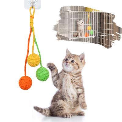 Resistant Chew Toys Can Be Suspended Cat Teasing Toys Cotton Rope Ball Toy Nontoxic Durable Interactive Cog Toy Pet Accessories