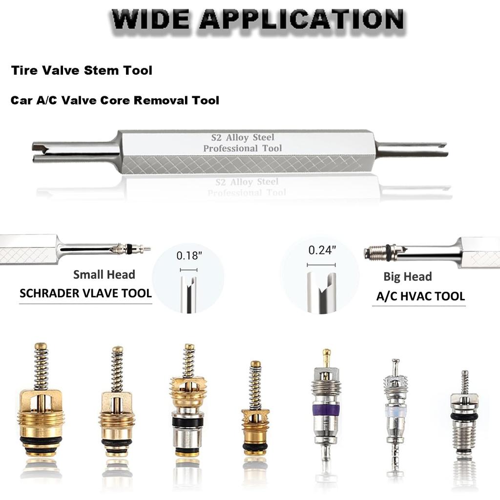 Lucstar R134A R12 A/C HVAC Air Conditioner Schrader Valve Core Removal Tool,Tire Valve Stem Tool for Car Bicycle Tyre RV Truck, Automotive Tools
