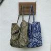 Fashion Student Canvas Bag Large Capacity Handbag Retro Cashew Flower Shoulder Bag Casual Tote For Woman