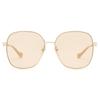 GUCCI Pink Lenses Metal Chain Clause Frames Delicate Women's Sunglasses