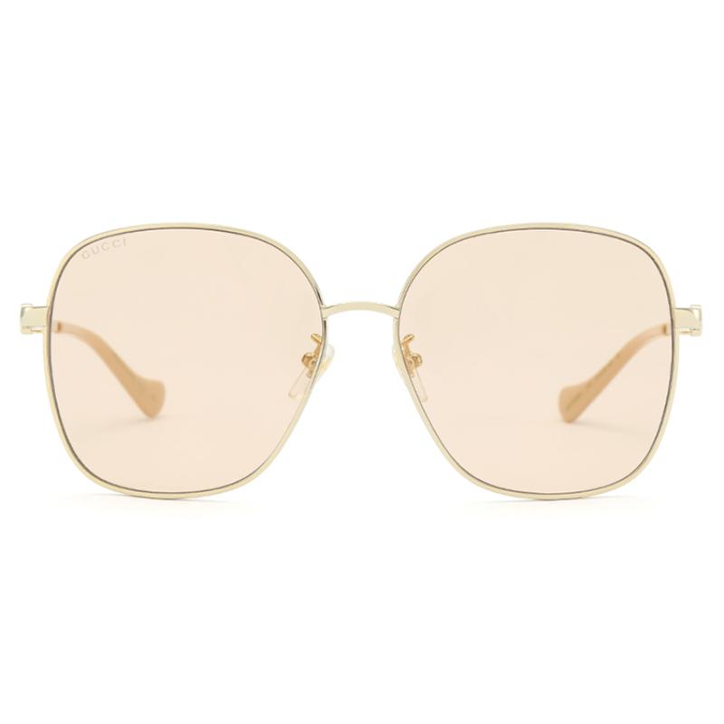 GUCCI Pink Lenses Metal Chain Clause Frames Delicate Women's Sunglasses