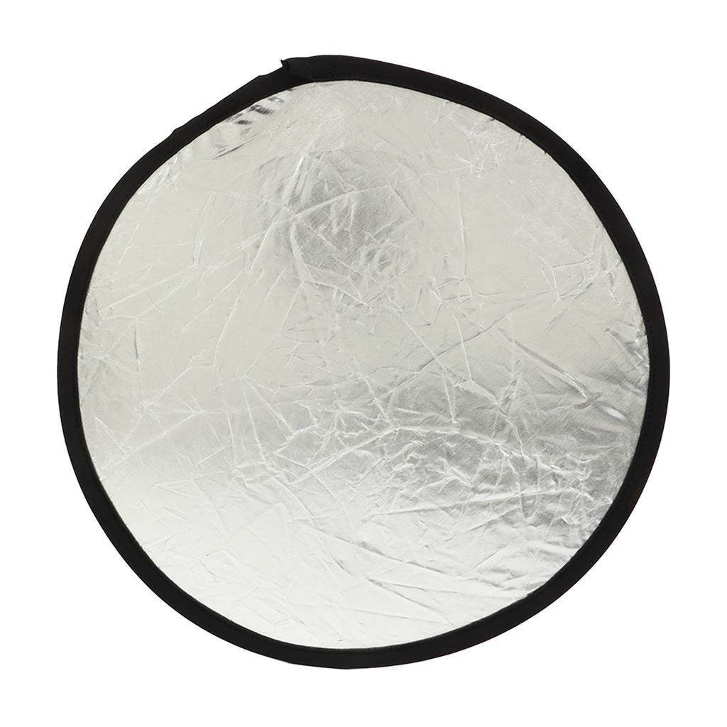 Disc Light Reflector 11.8in Round Gold Silver 2 In 1 Collapsible Portable Photography Reflector for Portraits Headshots