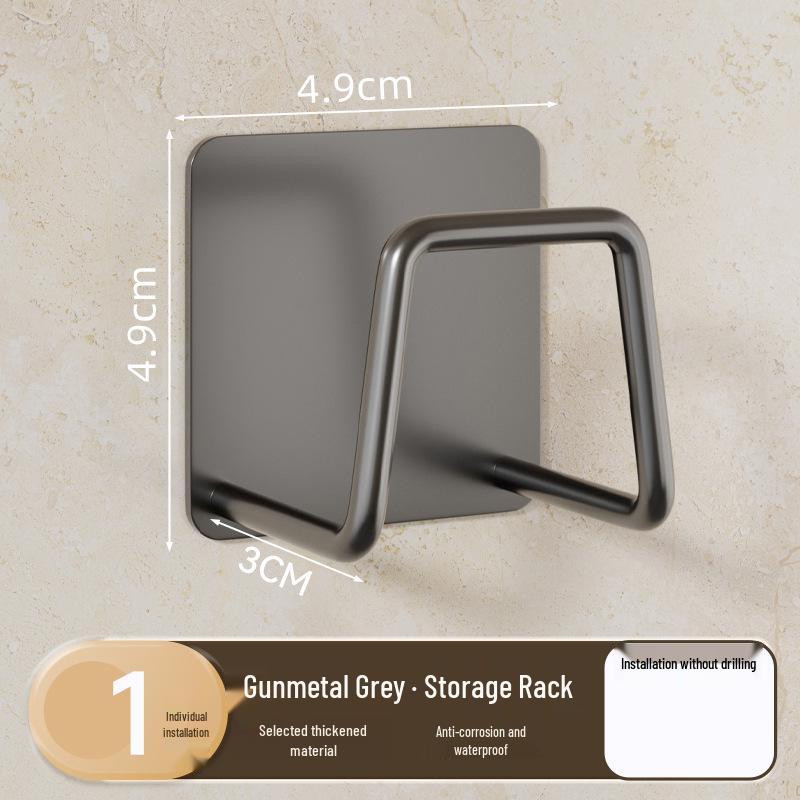 304 Stainless Steel No-Punch Kitchen Sink Hook for Sponge and Rag Storage