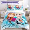 3pcs Custom Name Elsa Bedding Set Duvet Cover Closure Includes 1 Duvet Cover & 2 Pillowcases, Soft and Comfortable for All Seasons.