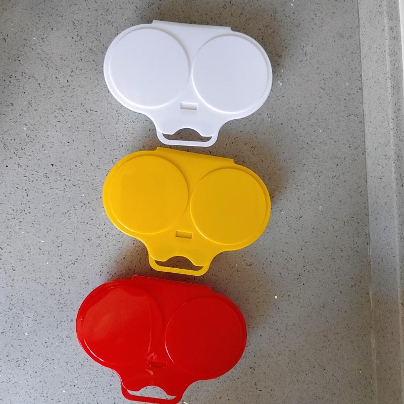 Dual Cavity Microwave Steamer Egg Cooker Food-Grade Plastic Fryer Egg Steamer Mold Kitchen Accessories Kitchen Utensils