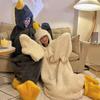 Sudadera con capucha de ganso portátil, mono para adulto y niño, pijamas de pato cálidos extragrandes, saco de dormir acogedor de animal suave con zapatillas para los pies