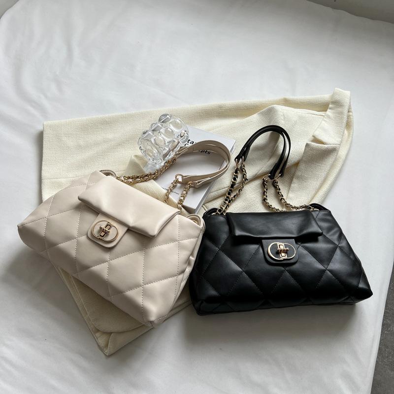 New popular small bag women's spring and autumn diamond chain temperament versatile underarm shoulder bag