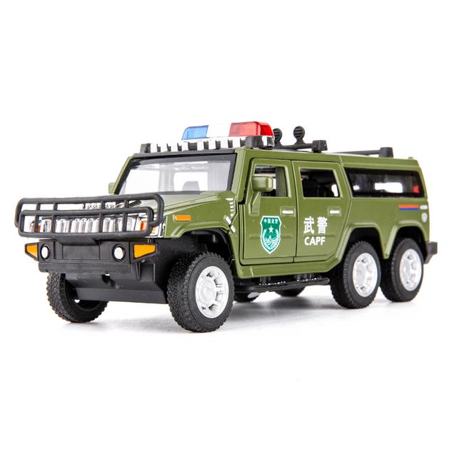 1:32 High Simulation Hummer Lengthen Polices Car Model Diecast Toy Vehicles Alloy Toy Car Kid Toys Christmas A201