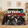Kpop Stray Kids Music Star Flannel Blanket Soft Warm Throw Blanket for Bedroom Living Room Bed Travel Camping Picnic Gift