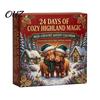 Holiday Decorative Miniatures 24 Days 3D Highland Cow Advent Calendar 2026, Cute Farm Cattle Christmas Unique Gifts for Friends Countdown Calendar,