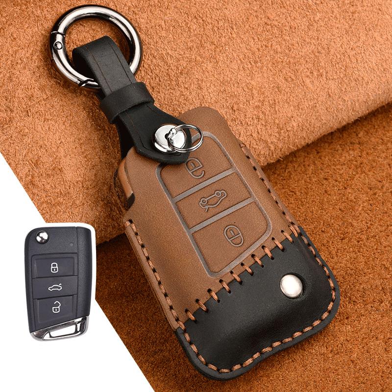Leather Car Key Cover Case for VW Volkswagen Tiguan MK1 MK2 Magotan Passat B8 Polo Golf 4 5 6 7 Mk7 Jetta POLO Eos Scirocco