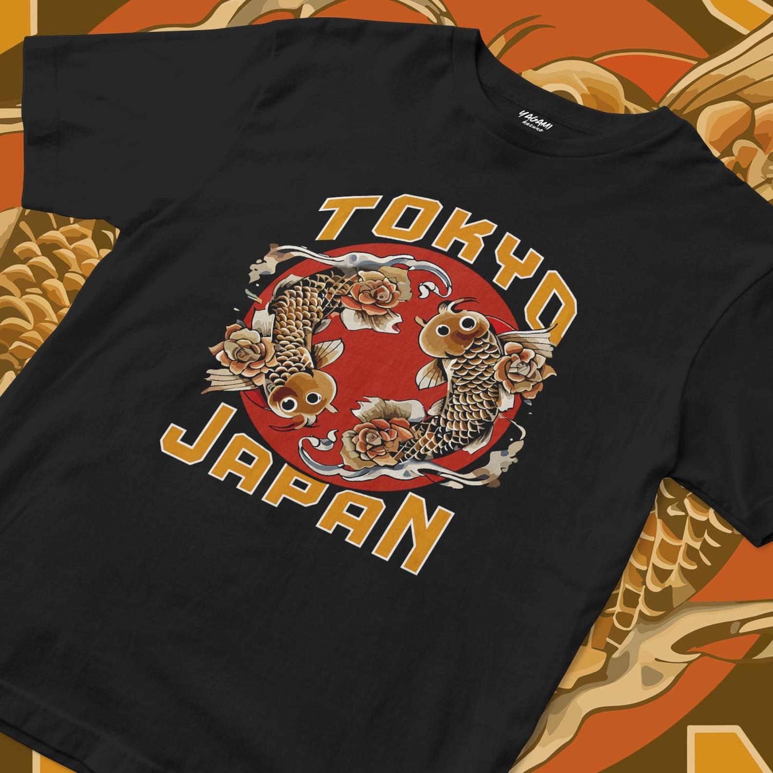 Tokyo Japan Koi Fish T-Shirt | Vintage Japanese Art Graphic Tee S