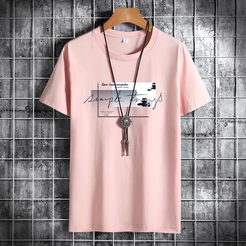 Sommer Herren Rundhals Baumwolle Kurzarm Mode Bedrucktes Casual Herren Lose Sport T-Shirt