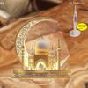 Party Event Table Sign, 2D Crescent Castle Acrylic Ornament for Ramadan, Eid Al-Fitr