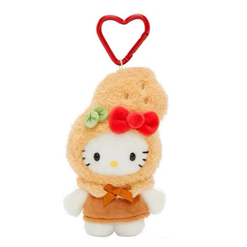 Adorable Japanese Hello Kitty Plush Keychain Featuring Colorful Vegetable Designs