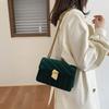 Nowe damskie torby typu crossbody, małe kwadratowe, aksamitne, miękkie, z łańcuszkiem i klamrą, torby na ramię, swobodna torba listonoszka