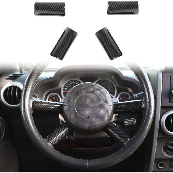 JeCar Carbon Fiber Interior Trim Accessories for 2007-2010 Jeep Wrangler JK JKU 2 Door & 4 Door