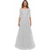 Abendkleid Elegantes Spitzen Brautkleid Damen Formell Ärmel Tante Kleid Kleid