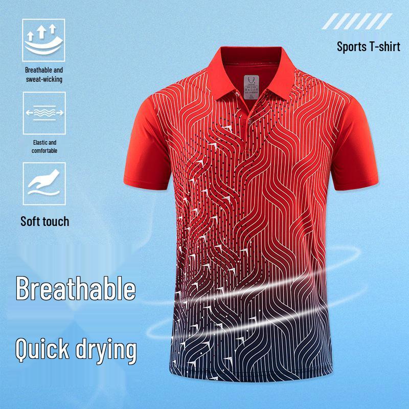 

Унисекс быстросохнущая футболка-поло для бадминтона, тенниса и настольного тенниса – летняя спортивная футболка XXL