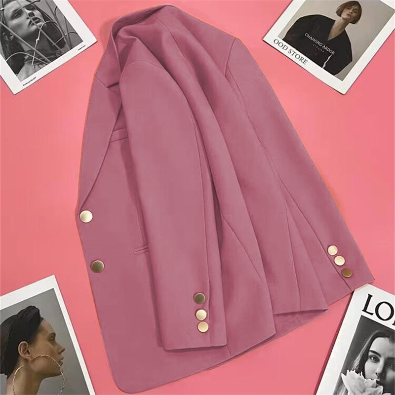 

Весна Осень Оранжевый Короткий Костюм Пальто для Женщин Маленький Однобортный Костюм 3XL