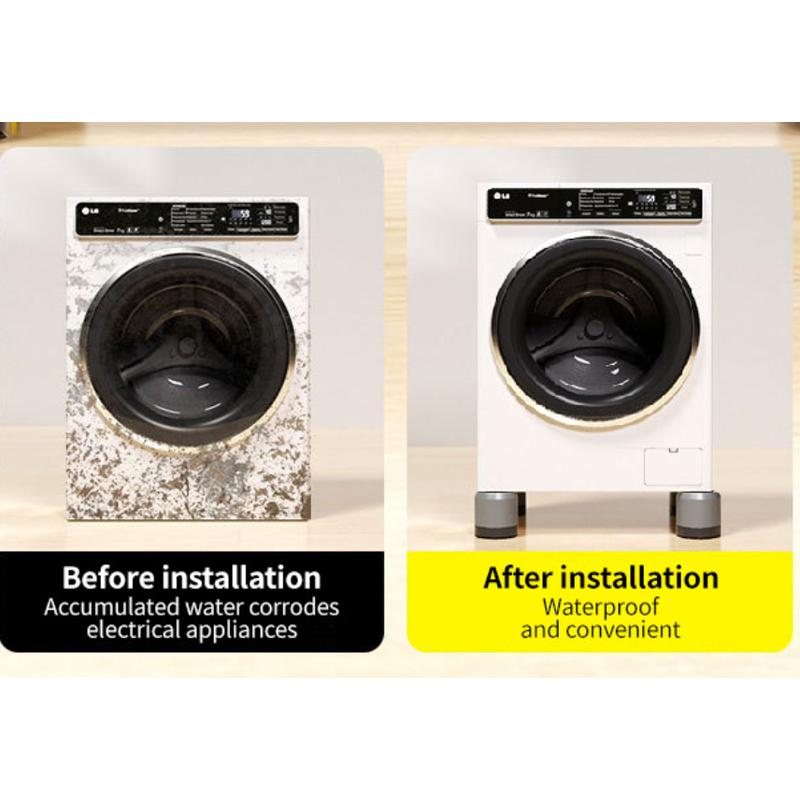 Universal Washing Machine Anti Vibration Foot Pad Set - Silent Noise Reduction and Anti Slip Height Increasing Stabilizer Base