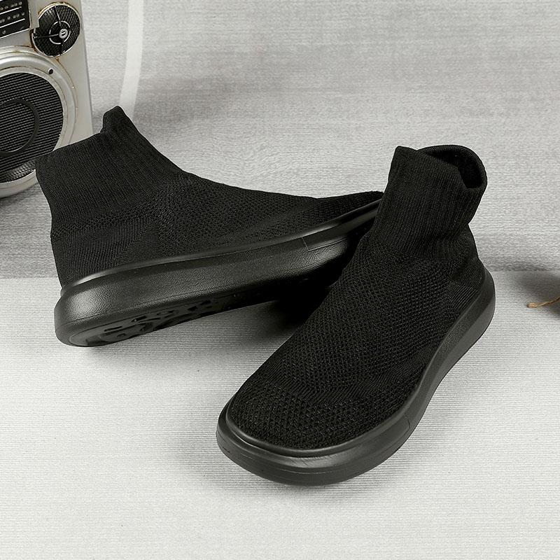 Fashion Warm Men Casual Sneakers Comfortable Mens Ankle Boots Lightweight Couple Walking Running Shoes Mesh High Top Man Socks Shoes