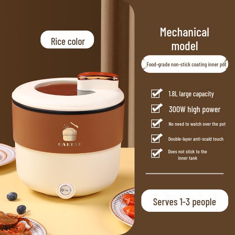 Compact Multi-functional Electric Cooker: Mini Rice and Noodle Pot for 1-2 People, Ideal for Student Dorms and Home Use.