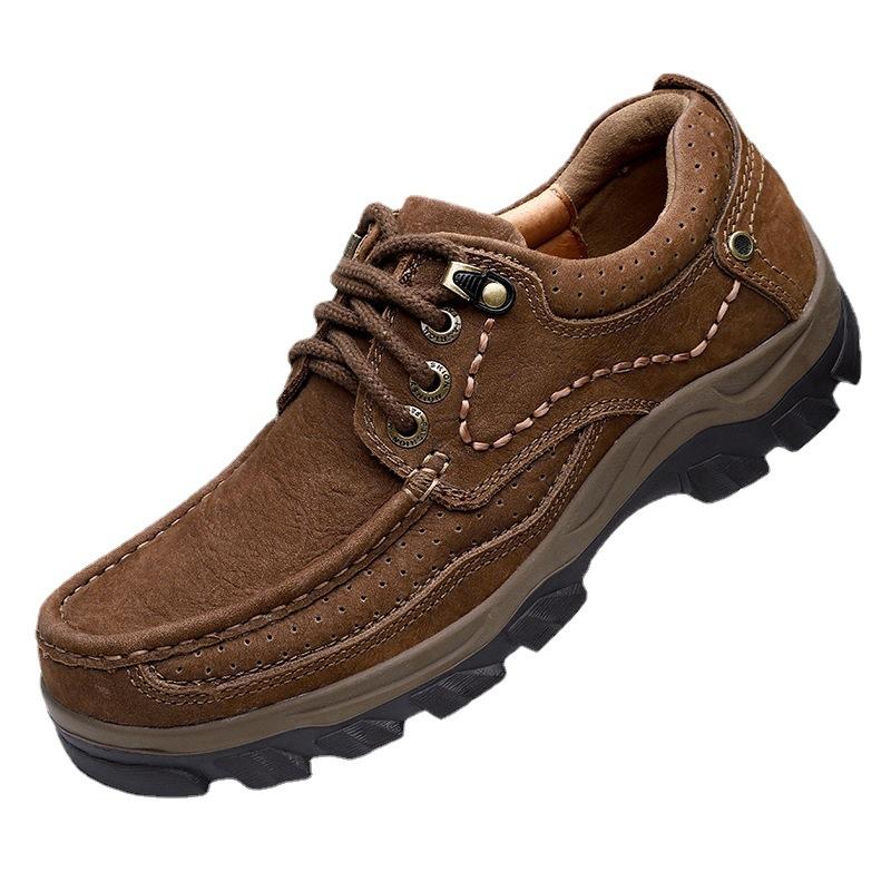 Men's Shoes Autumn and Winter First-layer Cowhide Shoes Men's Outdoor Matte Leather Sports and Leisure Shoes Men's Platform Leather Shoes