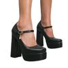 Scarpe Singole da Donna Mary Jane Tacco Spesso Tacchi Alti da Donna Impermeabili Tavolo Testa Rotonda Scarpe da Pendolare Taglia Grande Scarpe da Donna 33-4