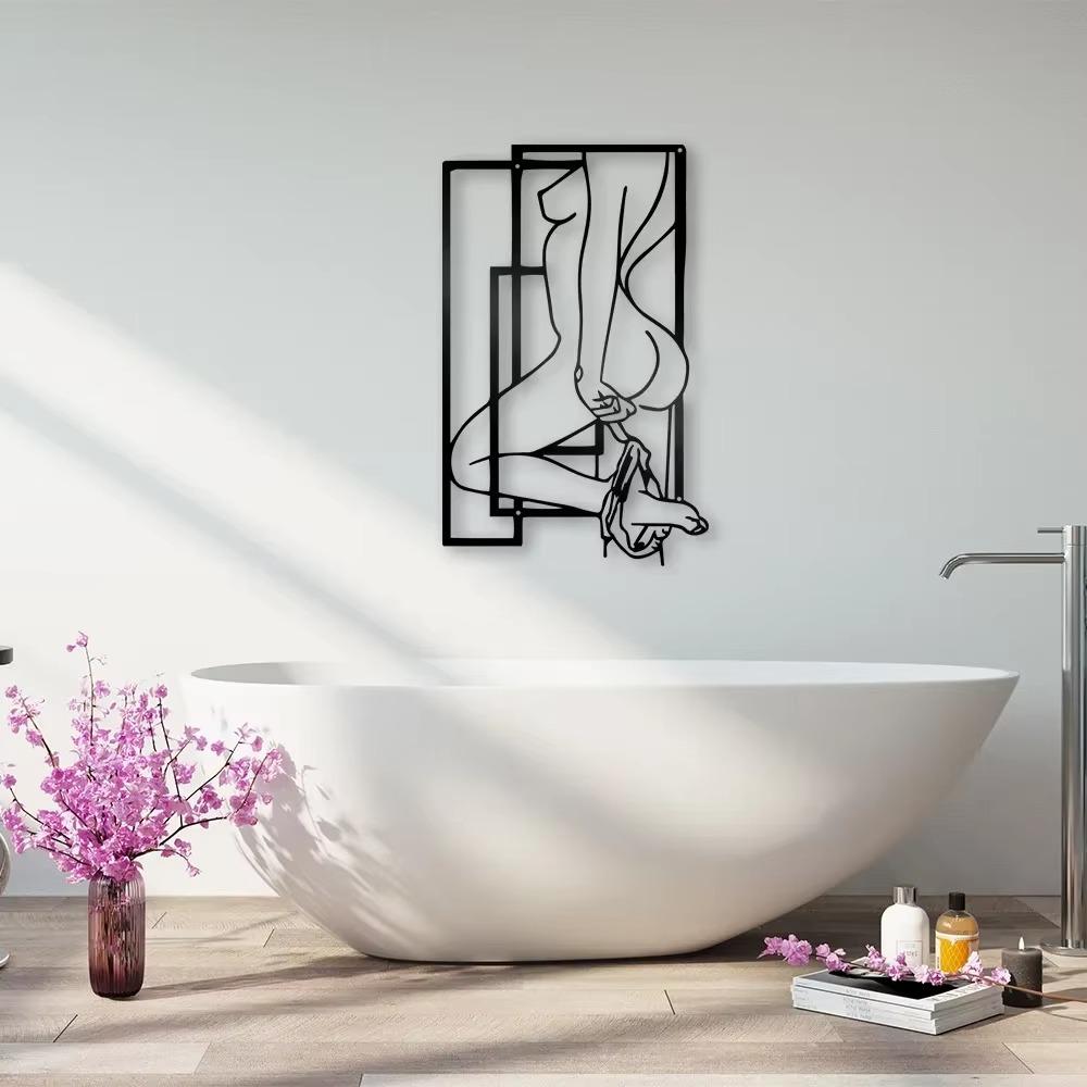 Sexy Beauty Metal Wall Art Sign Farmhouse Hanging Decor Black Cutout Plaque Home Office Living Room Bedroom Decoration