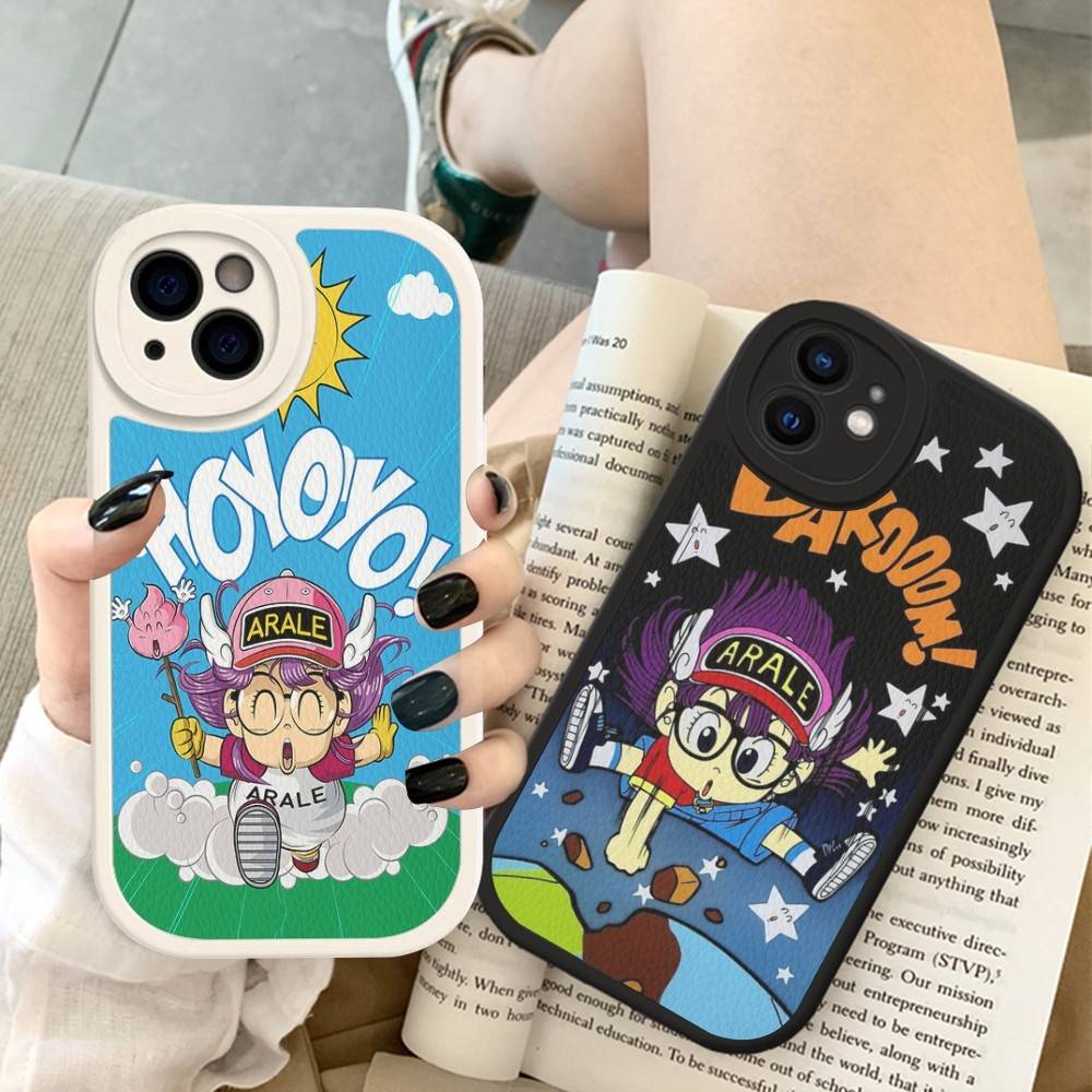 Cartoon Dr Slump Arale Phone Case For IPhone 16 15 14 13 12 11 Pro Max Plus Shockproof Leather Cover