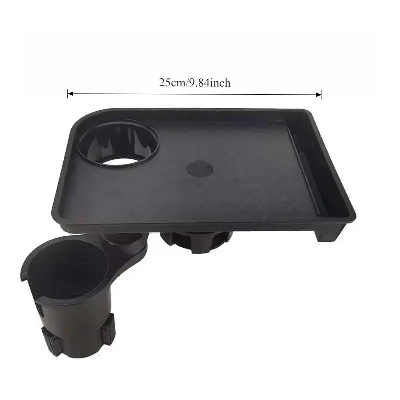 Universal Car Cup Holder Organizer Tray, 2-in-1 Adjustable Drink & Snack Stand for Vehicle Dining, Non-Slip Auto Console Insert