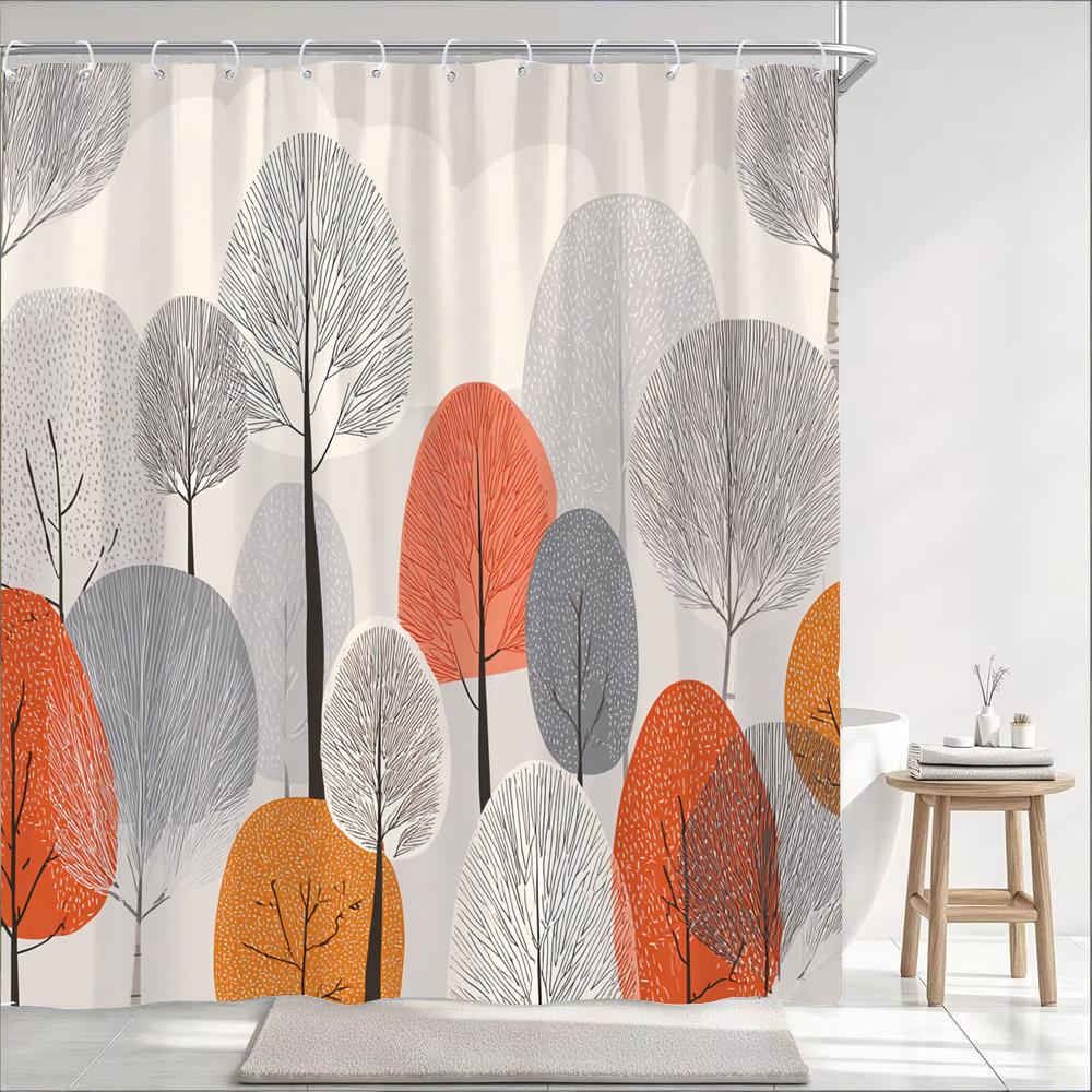 Moderne minimalistische Kunst Baum bedruckter Duschvorhang Trennwand Sichtschutz Hängende Heimdekoration Vorhang mit Haken Maschinenwaschbar