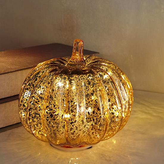 Halloween Twinkle Light Pumpkins Timer Starry Night Glass Pumpkins Fall Thanksgiving Decorations for Home Bedroom Bathroom Hallway