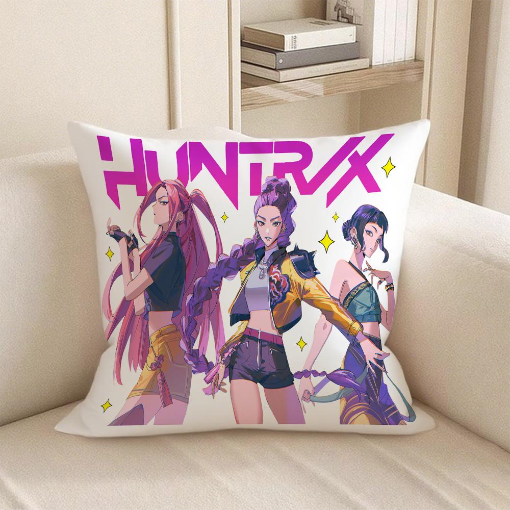 KPop Demon Hunters HunTrix аниме персонаж печать, цветная наволочка модный домашний декор 16x16Inch