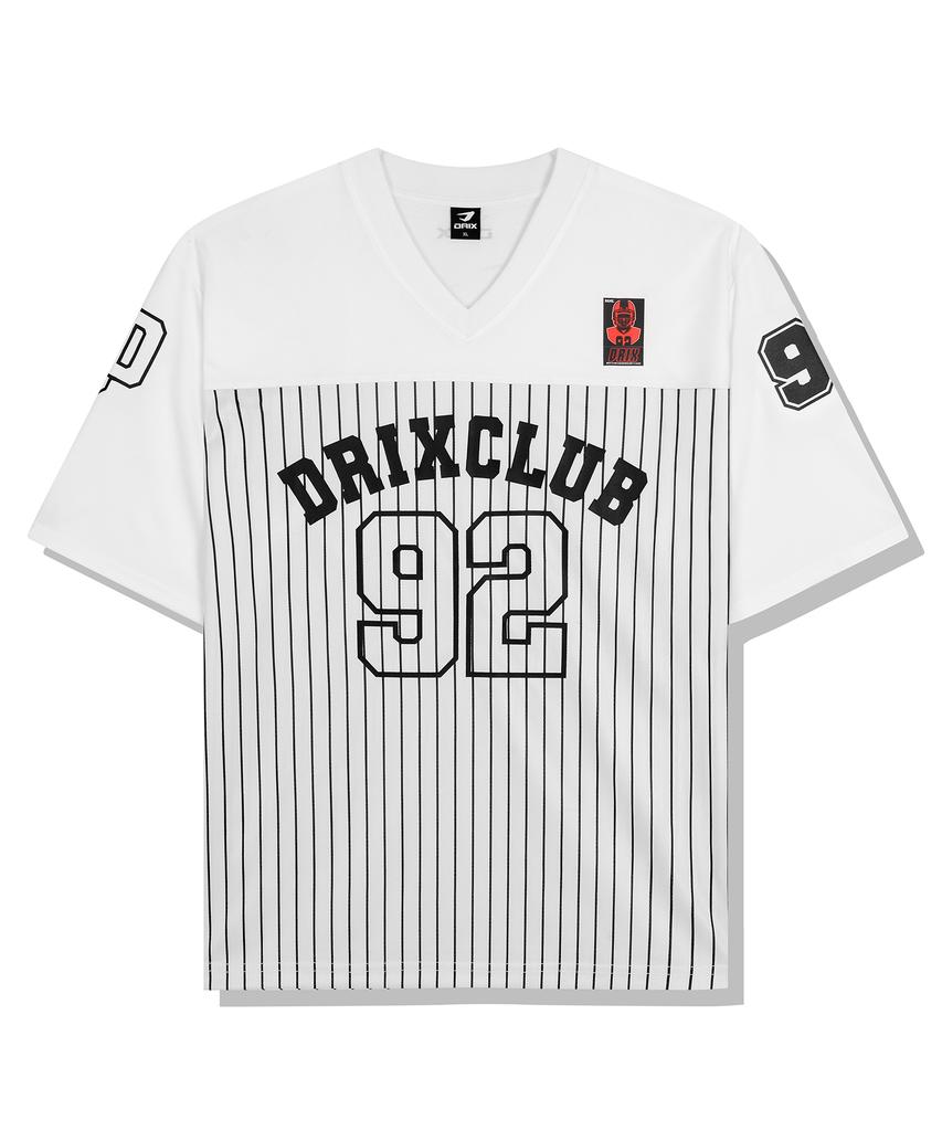 DRIX Rugby Stripe Mesh Jersey Half Sleeve_White