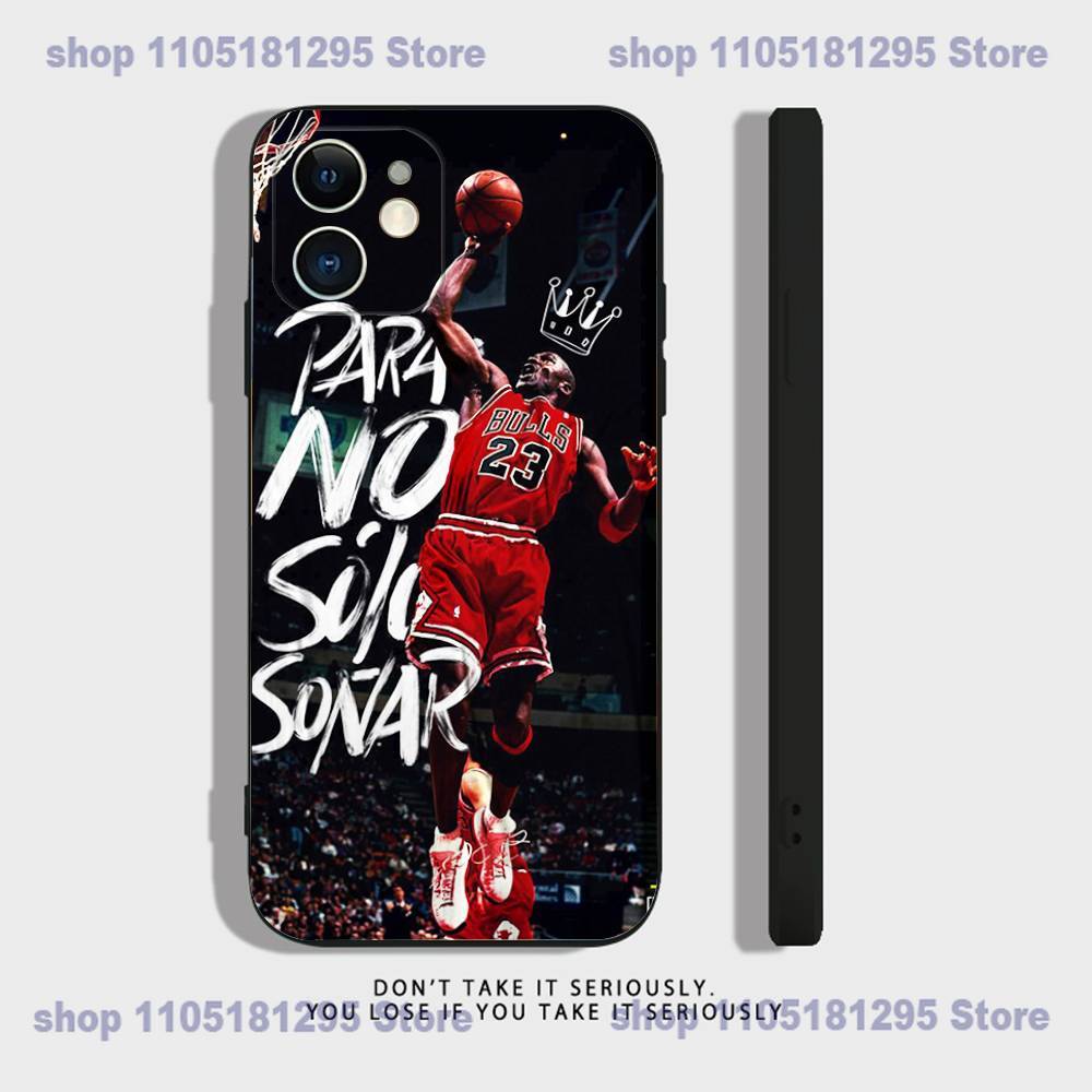 Basketball Phone Case For iPhone 17,16,15,14,13,12, J-Jordan 23,11,X,XR,XS,Plus,Mini,Pro,Max Soft black Shockproof Cover