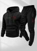 European Size Casual Fashion Unisex PARIS Lettered Print Hoodie and Drawstring Sports Set
