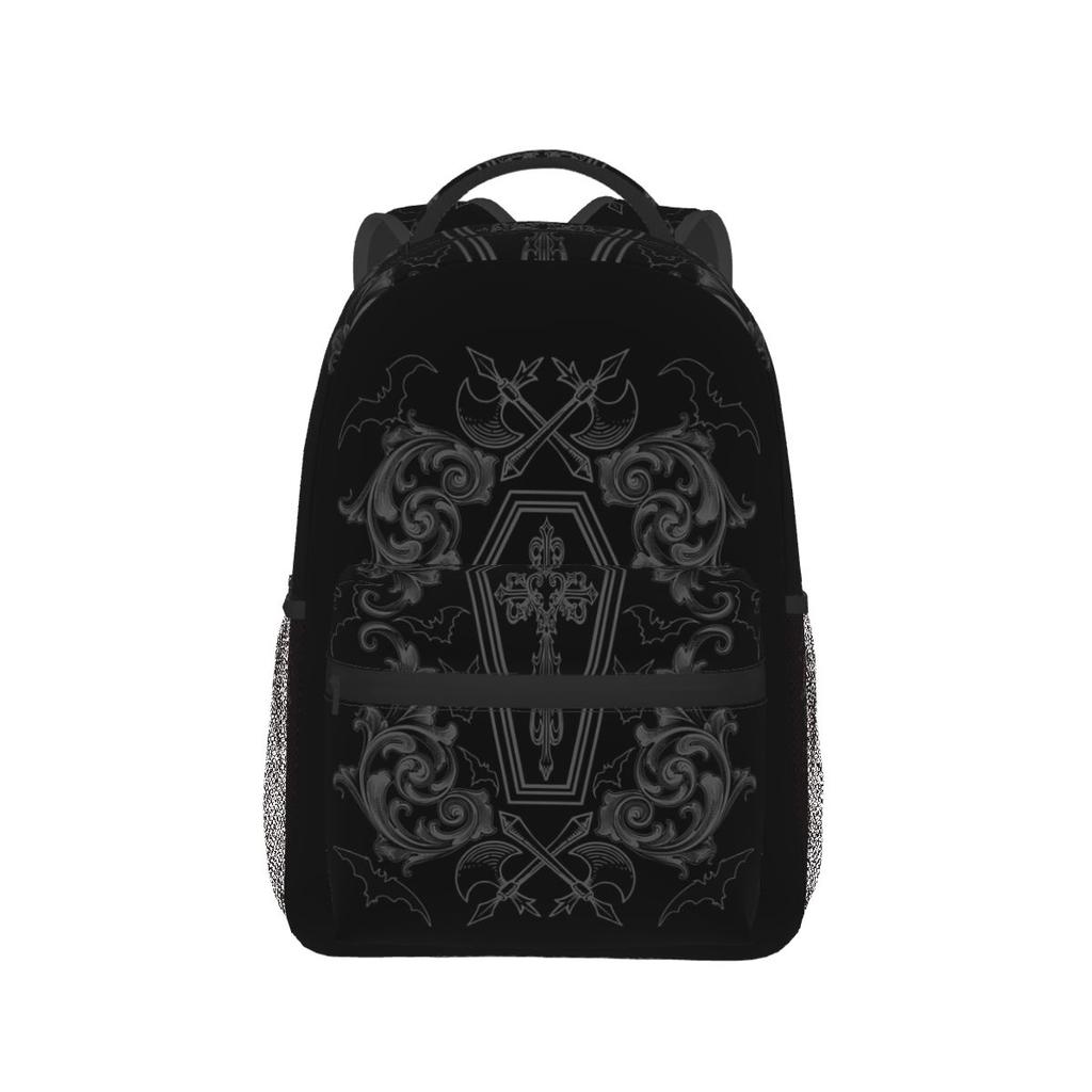 Goth Black Bats Backpacks Boys Girls Bookbag Children School Bags Cartoon Kids Rucksack Shoulder Bag Large Capacity