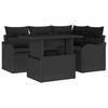 Garden Sofa Set with Cushions 5 Pcs Black Poly Rattan