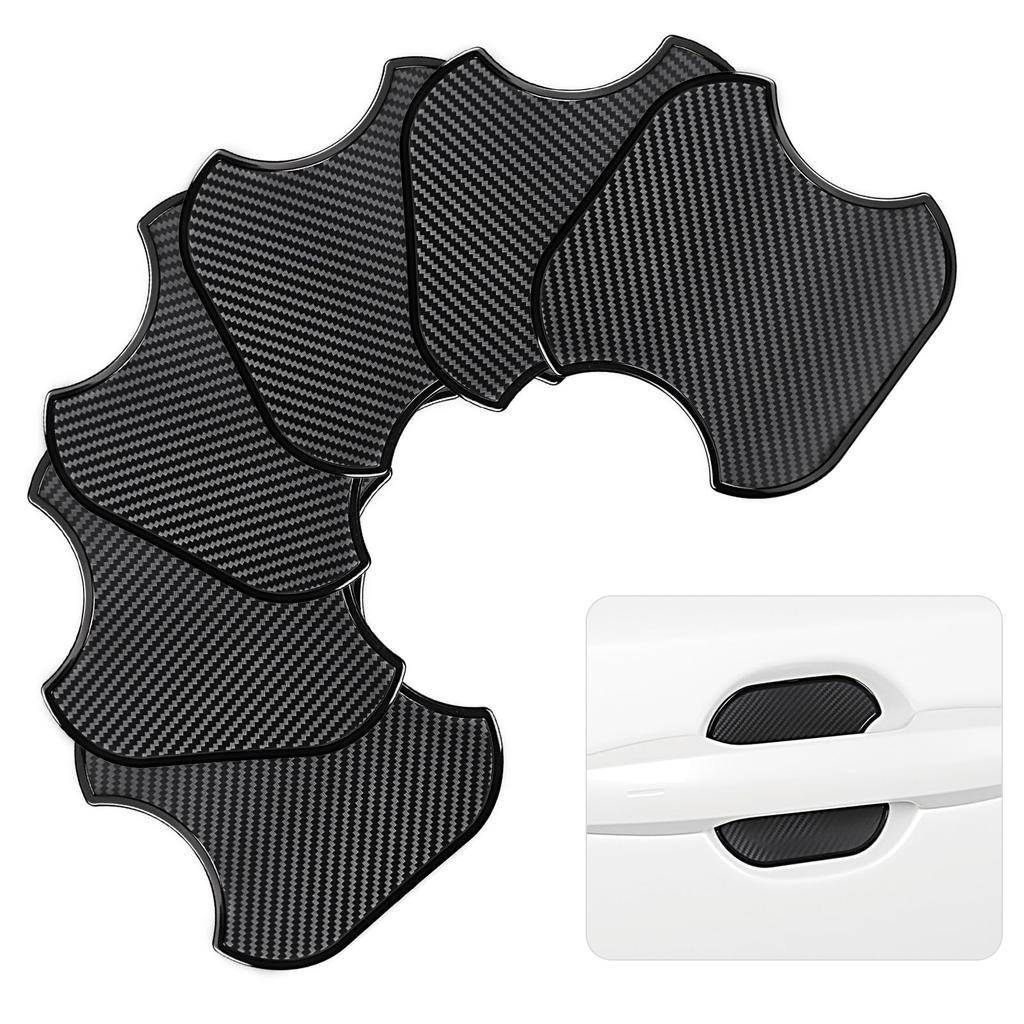 Universal Car Door Handle Carbon Fiber Door Door Knob Car Door Scratch No Adhesive Easy Medium Size Black Protector, Look, Guard, Guard, Prevention,
