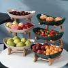3 Layers Fruit Plate Home Living Room Plastic Snack Dish Creative Modern Dried Fruit Basket Candy Dish Cake Stand Salad Bowl