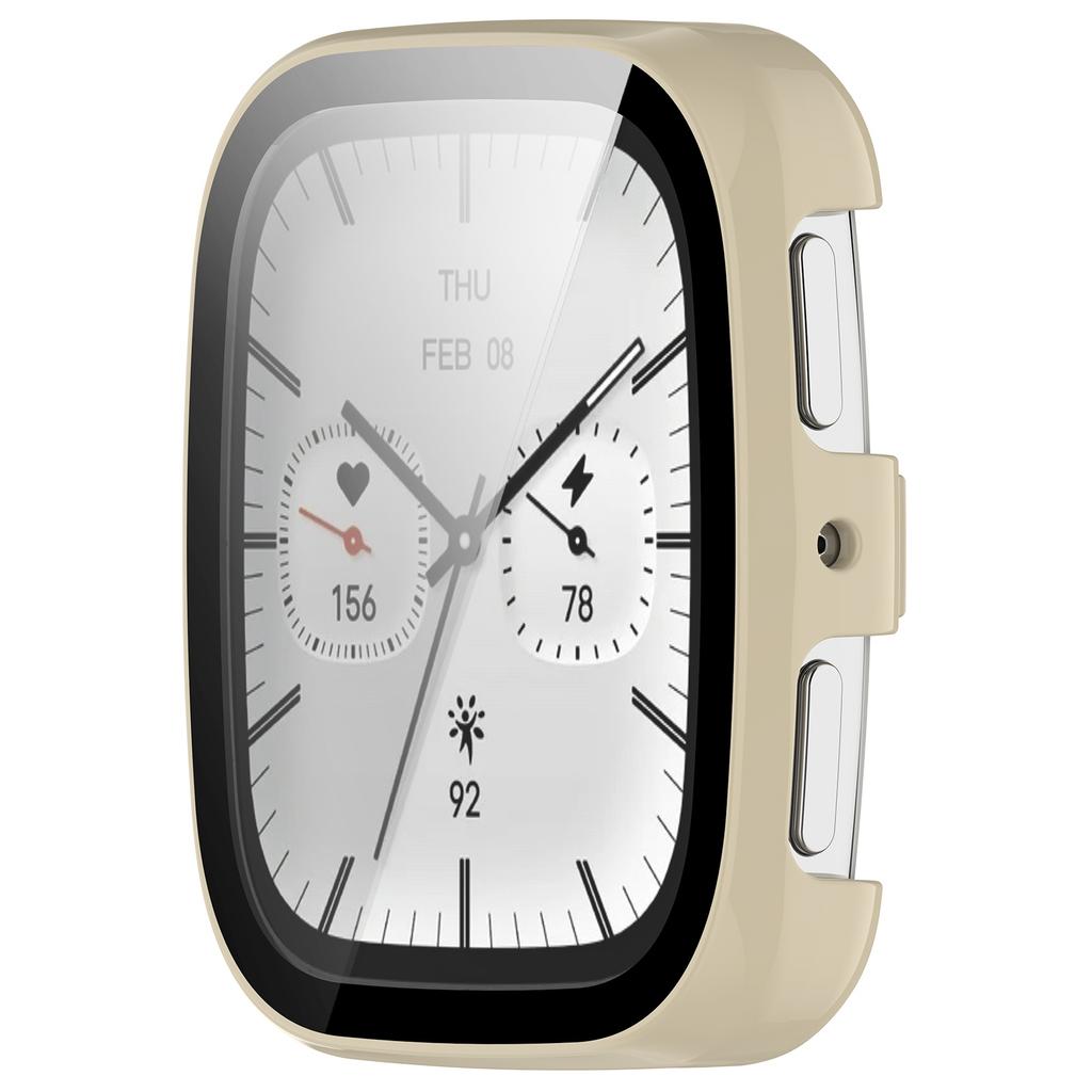 Uhrgehäuse mit gehärtetem Glasfilm für Active 2 Quadratischer Schutzabdeckung Smartwatch-Bildschirmschutzfolie Uhrschale